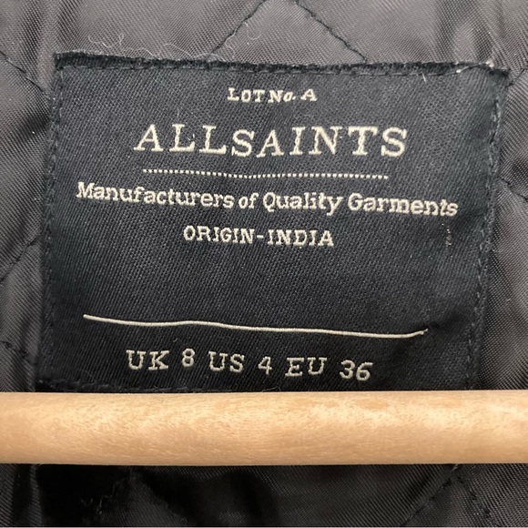 All Saints Leather Walker Jacket size 4 - Picture 4 of 8